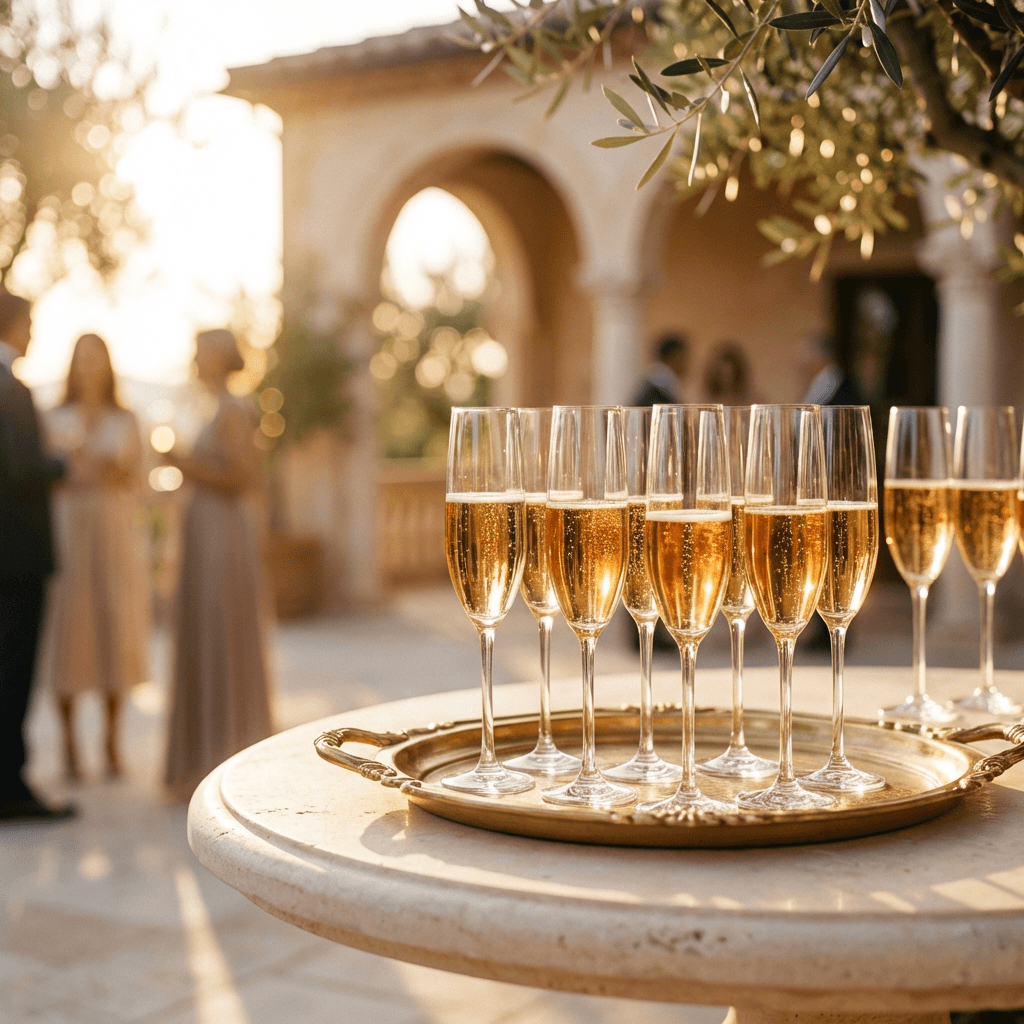 Crystal champagne flutes